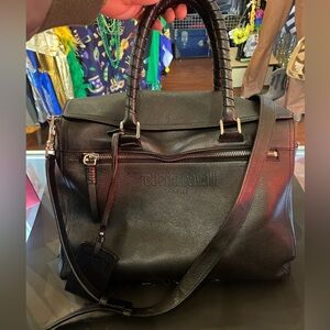 Roberto Cavalli Black Leather Men's briefcase 💼